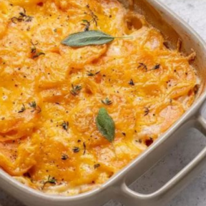 Gratin de patates douces au lait de coco